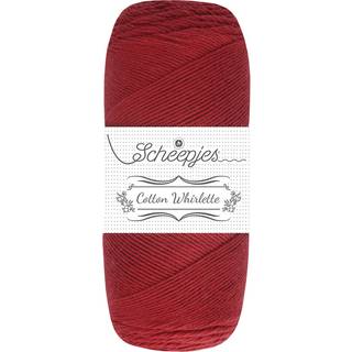 Scheepjes Cotton Whirlette 810 Cherry Indhold: 100% økologisk bomuld Vægt/længde:100 g = ca. 455 meter Anbefalede pinde:2.50-3.50 mm Strikkefasthed: 10 x 10 cm = 25 m x 44 p Vask:Maskinvask op til 30°C.