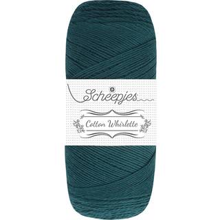 Scheepjes Cotton Whirlette 813 Seaweed Indhold: 100% økologisk bomuld Vægt/længde:100 g = ca. 455 meter Anbefalede pinde:2.50-3.50 mm Strikkefasthed: 10 x 10 cm = 25 m x 44 p Vask:Maskinvask op til 30°C.