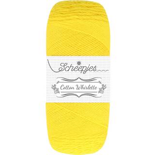 Scheepjes Cotton Whirlette 816 Banana Indhold: 100% økologisk bomuld Vægt/længde:100 g = ca. 455 meter Anbefalede pinde:2.50-3.50 mm Strikkefasthed: 10 x 10 cm = 25 m x 44 p Vask:Maskinvask op til 30°C.