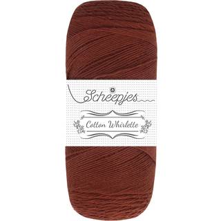 Scheepjes Cotton Whirlette 817 Chocolate Indhold: 100% økologisk bomuld Vægt/længde:100 g = ca. 455 meter Anbefalede pinde:2.50-3.50 mm Strikkefasthed: 10 x 10 cm = 25 m x 44 p Vask:Maskinvask op til 30°C.