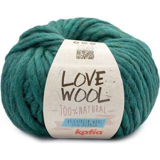 Katia Love Wool 133 Smaragdgrøn Indhold:85% uld, 15% alpaca Vægt/længde: 100 g = ca. 50 meter Anbefalede pinde: 12-15 mm Strikkefasthed: 10 x 10 cm = 7 m x 9 p Vask:Håndvask / Tåler ikke tørretumbling.