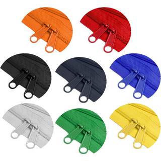 YKK Double Slide lynlås YKK #4.5 spole med to lange trækhoved til hoved lukket sluttede på begge sider lavet i USA (30 tommer blandede 8 farver)