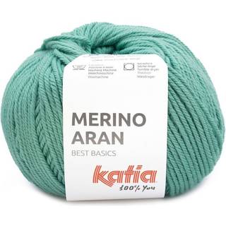 Katia Merino Aran 103 Malakit Indhold: 52% superwash merinould, 48% akryl Vægt/længde: 100 g = ca. 155 meter Anbefalede pinde: 4.5-5.5 mm Strikkefasthed: 10 x 10 cm = 16 m x 20 p Vask: Finvask 30℃ / Kan tørretumbles.