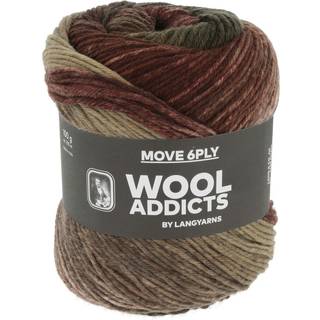 Lang Yarns Move 6-ply WoolAddicts 006 Indhold: 75% superwash merinould, 25% polyamid Vægt/længde: 100 g = ca 270 meter Anbefalede pinde: 3.00-4.00 mm Strikkefasthed: 10 x 10 cm = 22 m x 33 p Vask: Maskinvask ved op til 30 ℃ / Tåler ikke tørretumbling / Brug aldrig skyllemiddel.