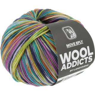 Lang Yarns Move 8-ply WoolAddicts 003 Indhold:75% superwash merinould, 25% polyamid Vægt/længde: 150 g = ca. 300 meter Anbefalede pinde: 4-4.5 mm Strikkefasthed: 10 x 10 cm = 19 m x 26 p Vask: Maskinvask ved op til 30 ℃ / Tåler ikke tørretumbling / Brug aldrig skyllemiddel.