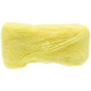 Lana Grossa Setasuri 39 Lys gul Indhold: 69% alpaca, 31% silke Vægt/Længde: 25 g = ca. 212 meter Anbefalede pinde: 3.5-4 mm Strikkefasthed: 10 x 10 cm = 26 m x 33 p Vask: Håndvask / Tørres fladt.