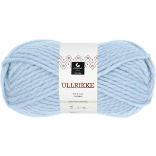 Gjestal Ullrikke 315 Baby blå Indhold: 100% Uld Vægt/længde: 100 gram = ca. 90 meter Anbefalede pinde: 9-12mm Strikkefasthed: 10 cm = 9-7 m Håndvask, max 30°C / Tørres fladt / Kan filtes.