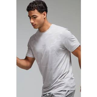 Mens Light Grey Man Active Camo Jacquard Regular Fit T-shirt