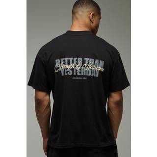 Mens Black MAN Active Strength and Resistance Oversized T-Shirt