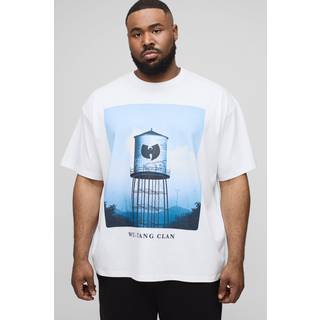 Mens White Plus Oversized Wu-Tang Clan License Print T-Shirt