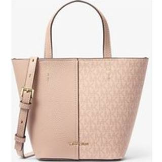 MK Flora Medium Signature Logo and Pebbled Leather Crossbody Bag - Pink - Michael Kors - ONE SIZE