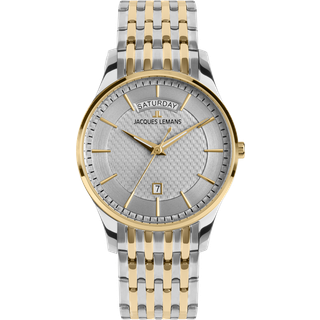 Jacques Lemans 1-2193J Armbanduhr für Herren London Quarz Bicolor