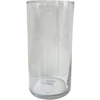 Cylinderformet glasvase 10x20 cm - klar