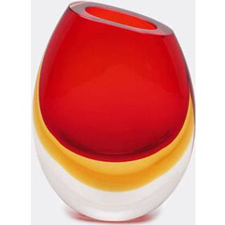 Gardeco Vases - 'Vase 96', mini, red and amber in RED Glass