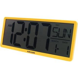Karlsson Retro LCD bord- og vægur 34,8x14,7x2,7cm gul