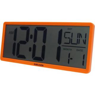 Karlsson Retro LCD bord- og vægur 34,8x14,7x2,7cm orange