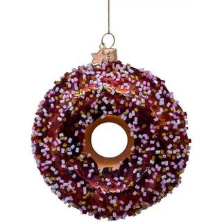 Vondels glas ornament | Brun Donut H11 cm