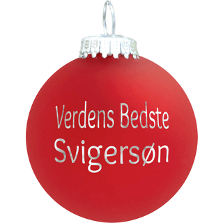 Julekugle Mat rød "Verdens Bedste Svigersøn"