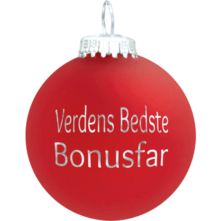 Julekugle Mat rød "Verdens Bedste Bonusfar"