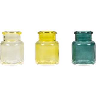 Små glasvaser 3 stk. - Gul/grøn