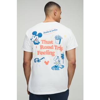 Mens White Oversized Disney Mickey Mouse License Printed T-Shirt