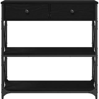 Konsol Bord Sort Eg 75 X 28 X 75 Cm Laminat Træ Og Metal