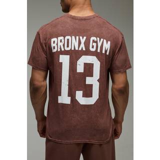Mens Chocolate Man Active Bronx Gym Oversized Washed T-shirt