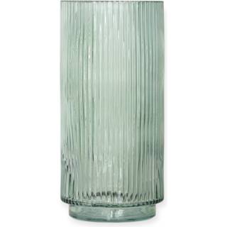 FLORA Glas vase med riller 25 cm - blå