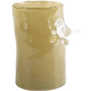 Vase Bird On Branch 15x9,5cm glas grøn