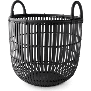 Søstrene Grene | Kurv | Bambus/rattan. 39 x 35 x 43 cm. | Sort
