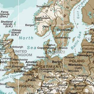 Verdenskort - Winter - Plakat - Str: 84 x 120 Cm