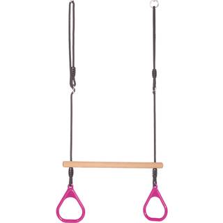 Trapezgynge m. ringe - Pink (sort reb)