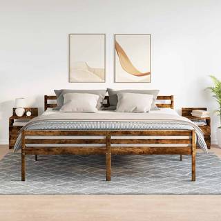 Sengebord Med 2 Skuffer 40X33X60 Cm Kunsteg - 2 / Røget eg