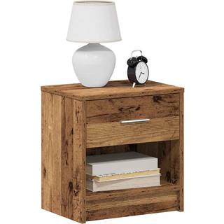 Sengeborde Med Skuffe 39X28X41 Cm - 2 / Gammelt træ