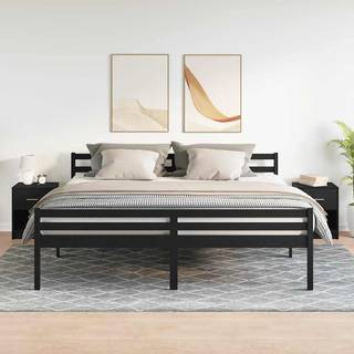 sengeborde 2 stk. med skuffe 40x34x50 cm sort