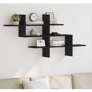 Væghylde 124,5X18X60,5 Cm Konstrueret Træ - Sort eg