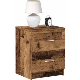 Sengeborde Med 2 Skuffer 40X36X50 Cm - 1 / Gammelt træ