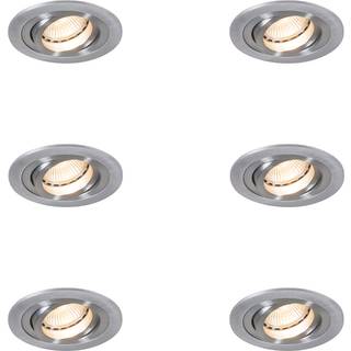 Sæt med 6 Moderne Indbygningsspots Stål - Rondoo
