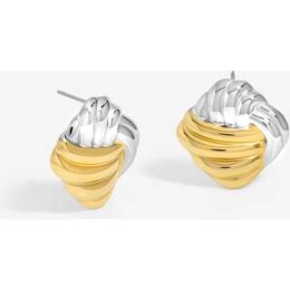 Jon Richard Jon Richard Metallic Two Tone Ridge Clip Earrings