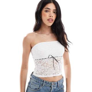 Hollister Hollister Lace Bandeau Peplum White Top