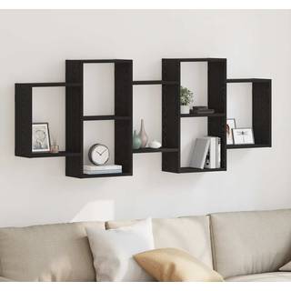 væghylde 159x18x65 cm konstrueret træ sort egetræsfarve