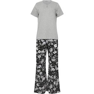M & Co Blomster Kortærmet Brede bukseben Pyjamassæt46