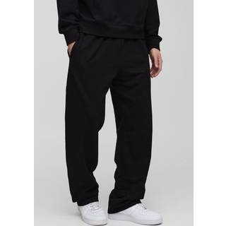 Mens Black 260GSM Loopback Basic Straight Fit Jogger