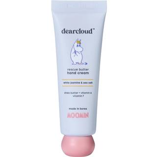 Dearcloud X Moomin Rescue Butter Hand Cream - Ultra Reparation til tørre revne hænder Shea Butter Vitamin E og Vitamin F (White Jasmine Sea Salt