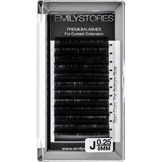 EMILYSTORES Lash Extensions 0,25 mm Tykkelse J Curl 8 mm L?ngde Volumen Individuelle semi-kedelige sorte ?jenvipper til ?jenvippeforl?ngelser (0,