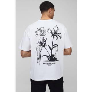 Mens White Oversized Tokyo Floral T-Shirt