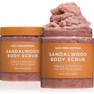 Body Recept Deep Exfoliating Body Scrub - Cruelty-Free Formel til alle hudtyper 17,64 ounce (pakke med 2) sandeltr