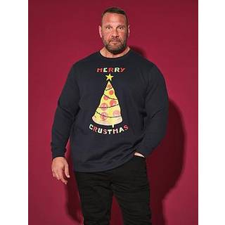 BadRhino Big & Tall BadRhino Big & Tall Blue Merry Crustmas Christmas Sweatshirt