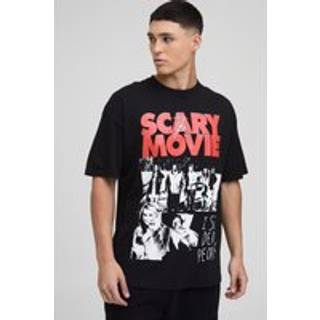 Mens Black Oversized Scary Movie License Printed T-Shirt