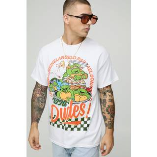 Mens White Oversized Teenage Mutant Ninja Turtles License Printed T-Shirt